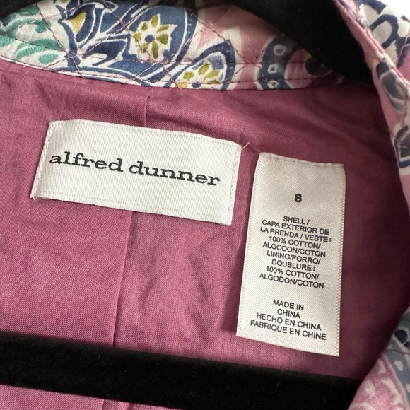 Alfred Dunner Purple Pink Paisley Quilted Zip Up Jacket Size 8 - Picture 2 of 5